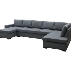 Solna mörkgrå vändbar U-soffa 367 cm + Möbeltassar