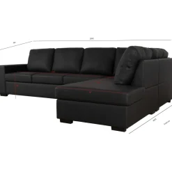 Solna soffa i svart PU öppet avslut 3A + Textilrengöring för möbler