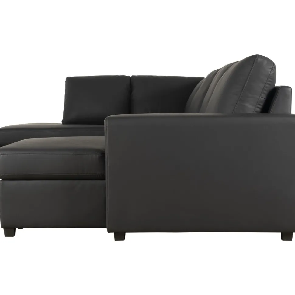 Solna U-soffa i svart PU A3D + Fläckborttagare för möbler