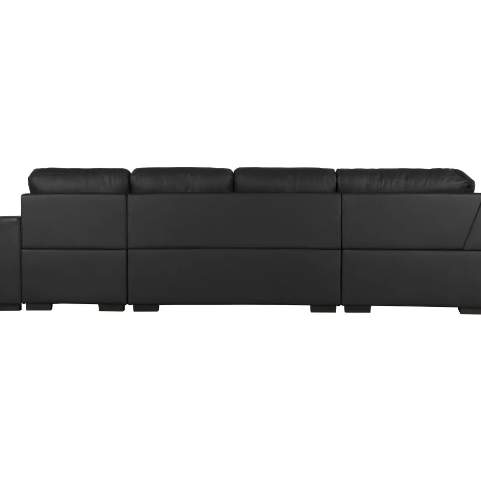 Solna U-soffa i svart PU A3D + Fläckborttagare för möbler