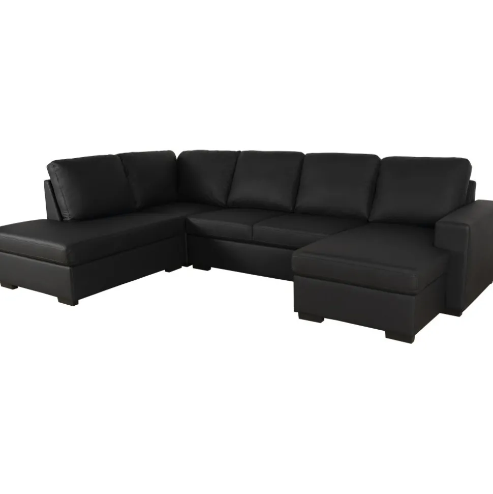 Solna U-soffa i svart PU A3D