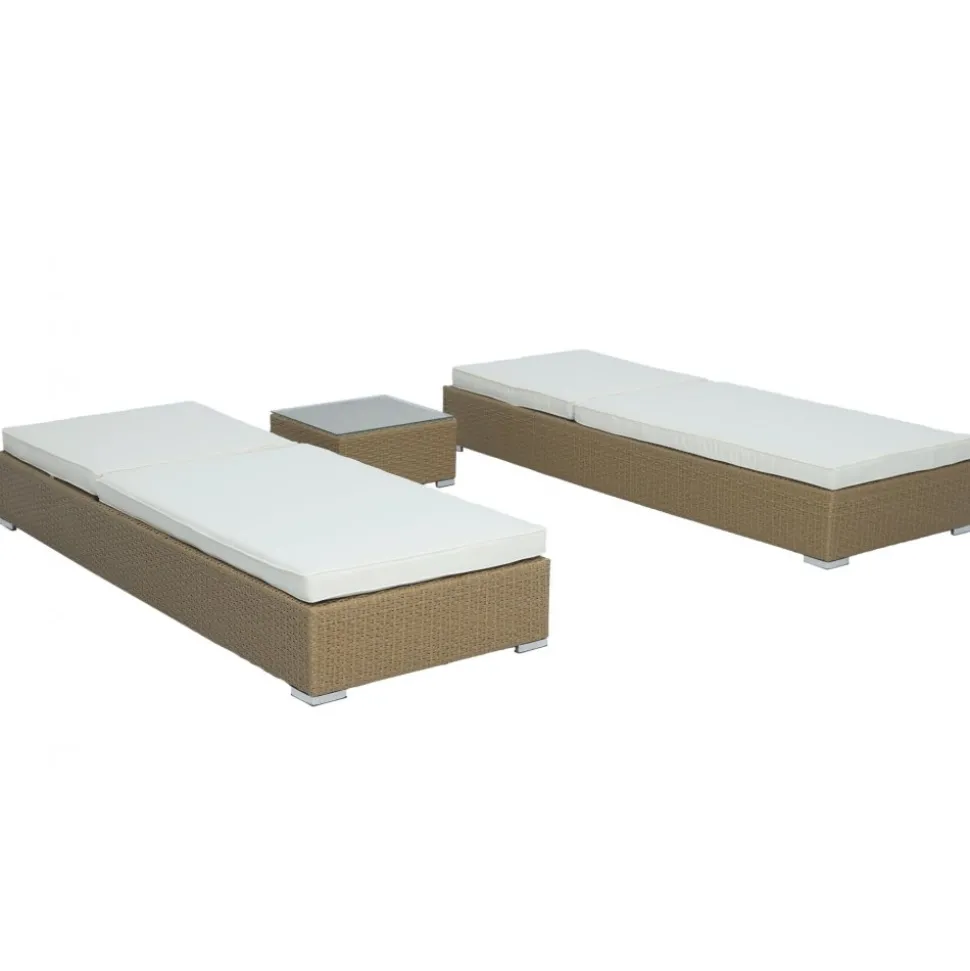 Solsängar 2 st med bord - Natur rotting