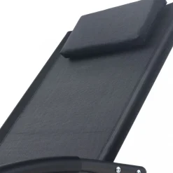 Solstol med gungfunktion - Svart + Textilskydd för utemöbler