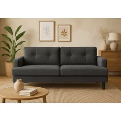 Space 3-sits soffa - Grå sammet