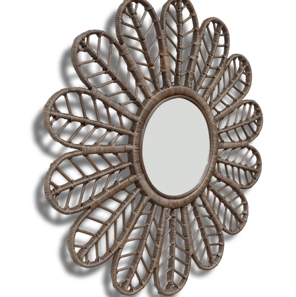 Spegel Ø90 cm brun rotting + Glas och Kristallrengöring