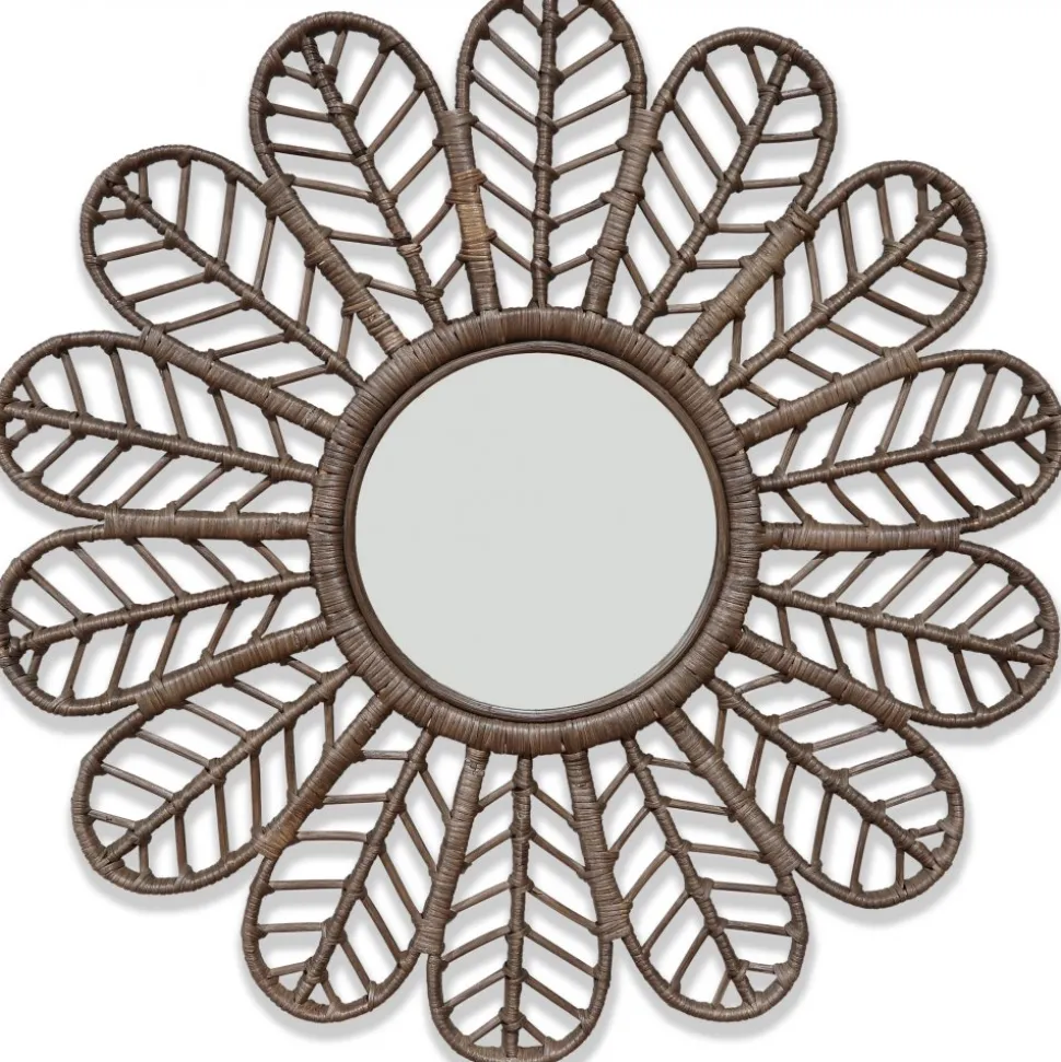 Spegel Ø90 cm brun rotting + Glas och Kristallrengöring