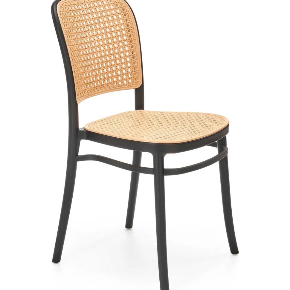 Stapelbar matstol med rottingsits