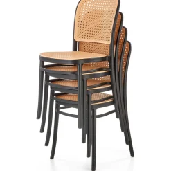 Stapelbar matstol med rottingsits