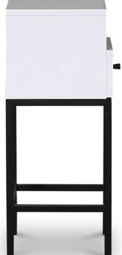 Stilo V.2 sängbord med låda Vit / Svart