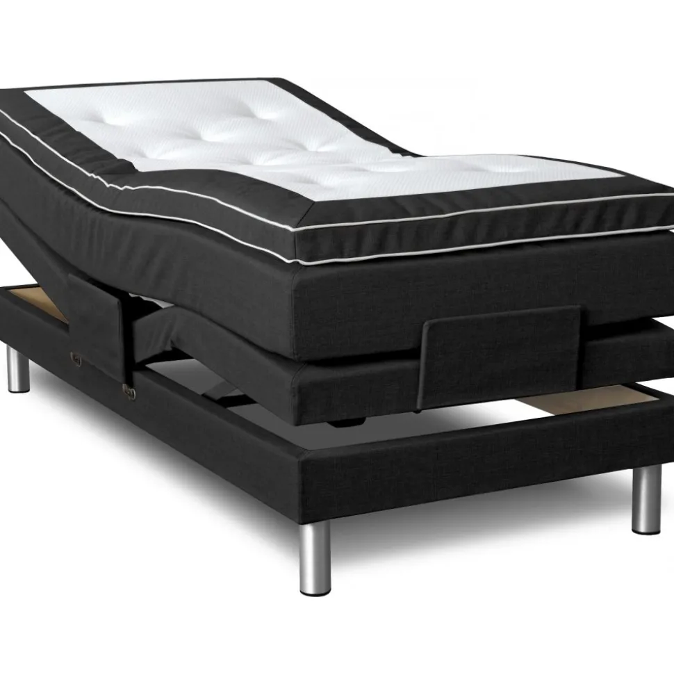 Ställbar säng svart 7-zons