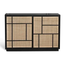 Stockholm skänk med rottingdörrar - 120 cm bred + Fläckborttagare för möbler