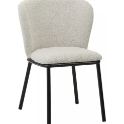 Stol beige boucle svarta ben