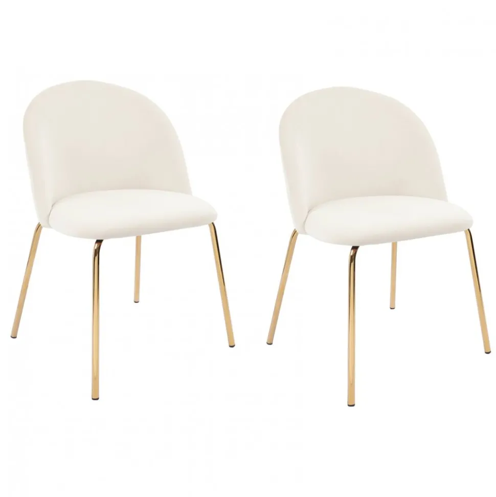 Stol beige sammet guldiga ben - Plaza + Möbeltassar