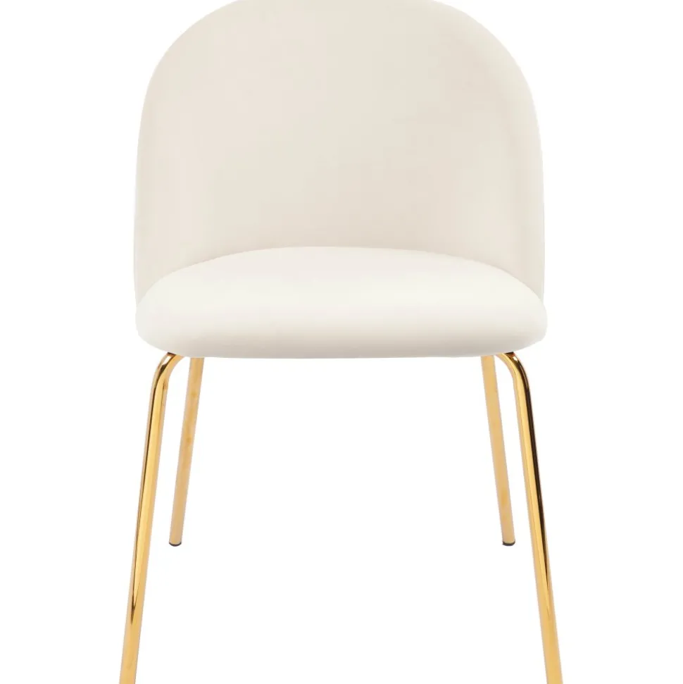 Stol beige sammet guldiga ben - Plaza + Möbeltassar