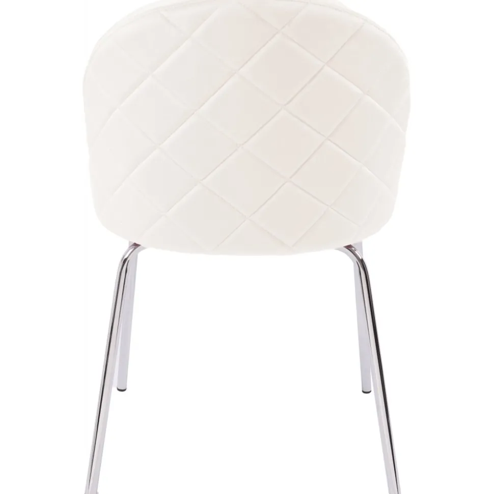 Stol beige sammet med kromade ben - Plaza + Fläckborttagare för möbler