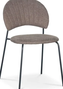 Stol brunt tyg svarta ben