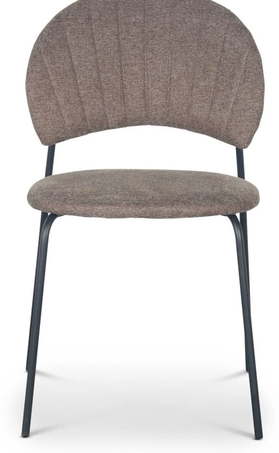 Stol brunt tyg svarta ben