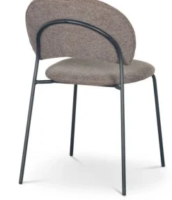 Stol brunt tyg svarta ben