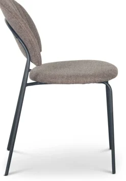 Stol brunt tyg svarta ben + Möbeltassar