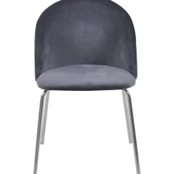 Stol grå med kromade ben - Plaza