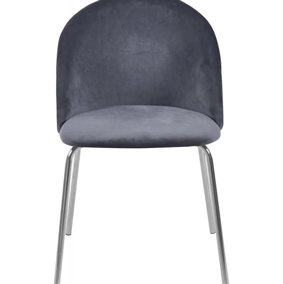 Stol grå med kromade ben - Plaza