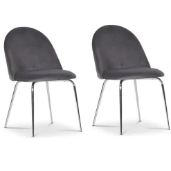 Stol grå med kromade ben - Plaza + Textilrengöring för möbler