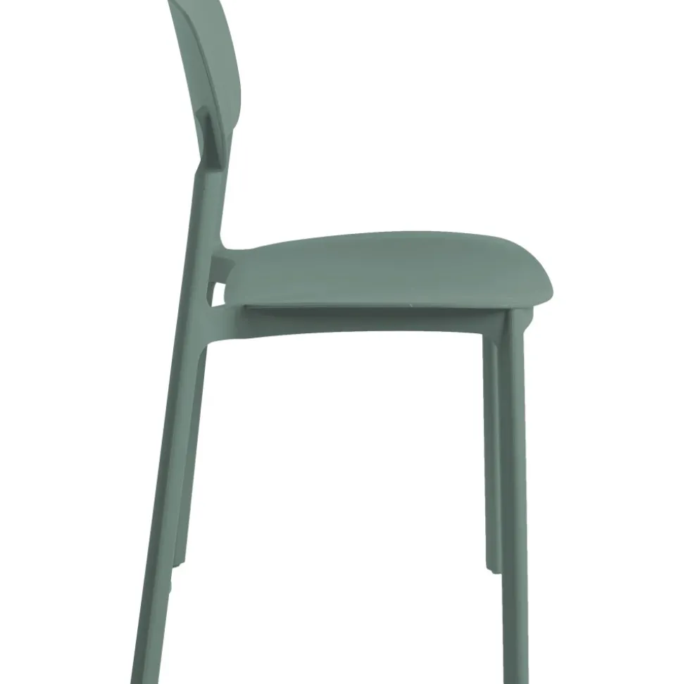 Stol grön plast stapelbar - Arkimedes + Rengöringsmedel för utemöbler