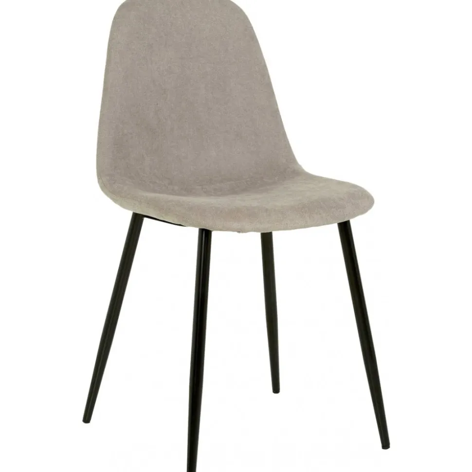 Stol i beige tyg med svarta ben - Carisma + Stolsdyna