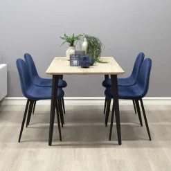 Stol i blå sammet svarta ben - Carisma + Fläckborttagare för möbler