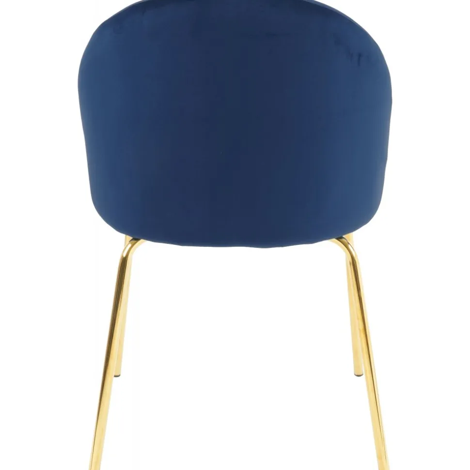 Stol i blå velvet med guldiga ben + Textilrengöring för möbler