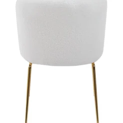 Stol i bouclè med ben i mässing