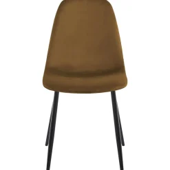 Stol i brun sammet svarta ben + Möbeltassar