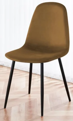 Stol i brun sammet svarta ben + Möbeltassar