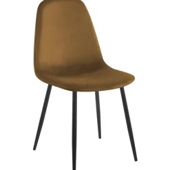 Stol i brun sammet svarta ben + Textilrengöring för möbler