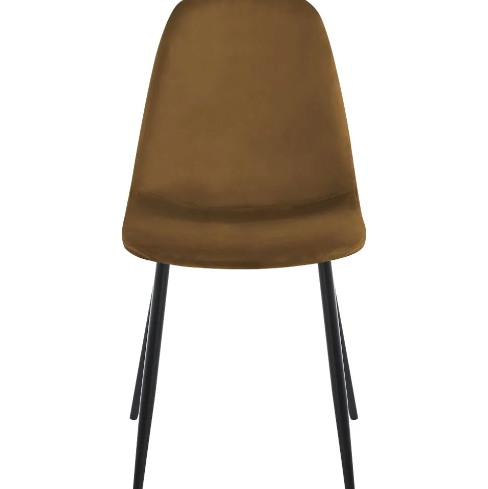 Stol i brun sammet svarta ben + Textilrengöring för möbler