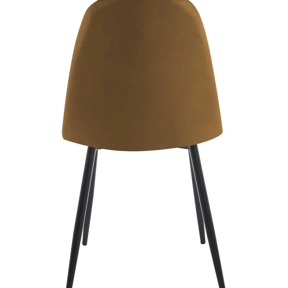 Stol i brun sammet svarta ben + Textilrengöring för möbler