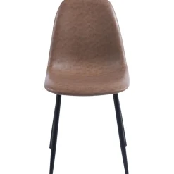 Stol i brunt läderutseende