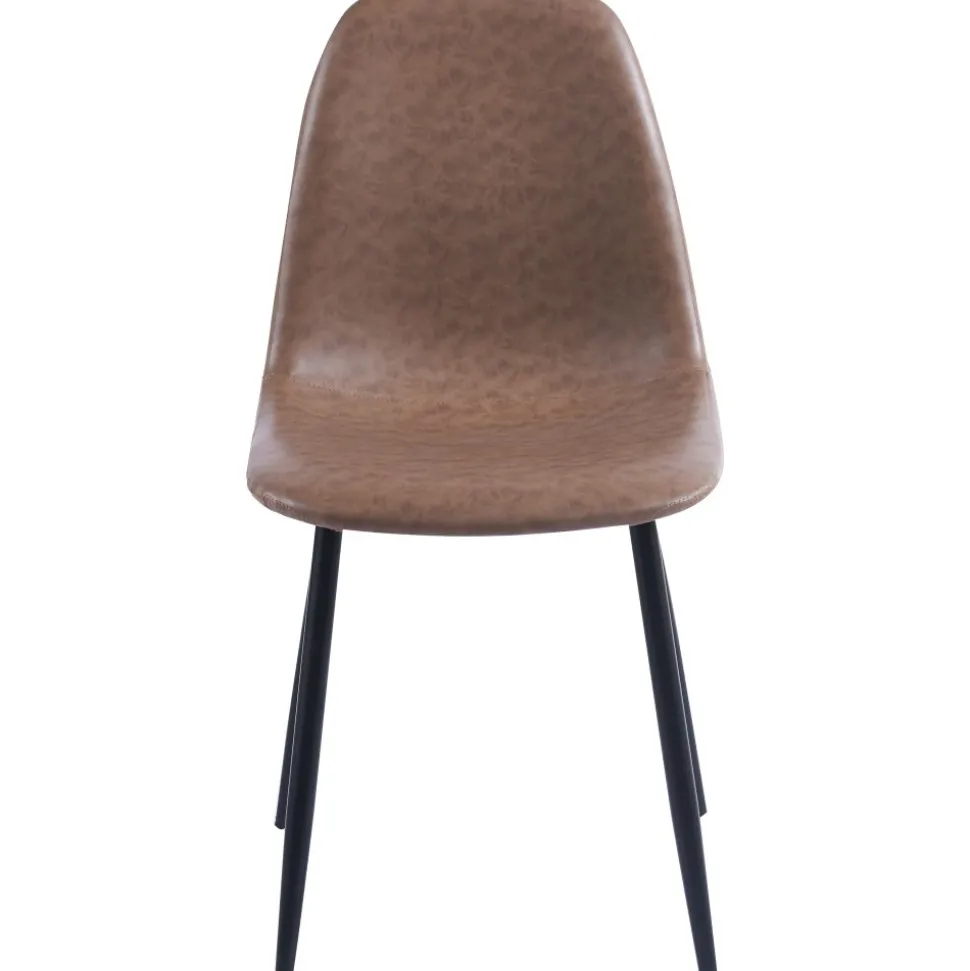 Stol i brunt läderutseende