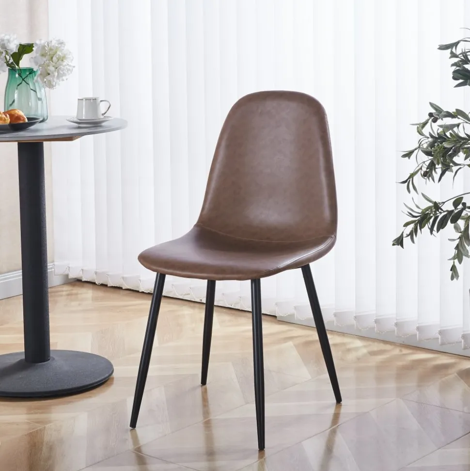 Stol i brunt läderutseende