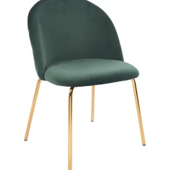 Stol i grön sammet och guldiga ben - Plaza