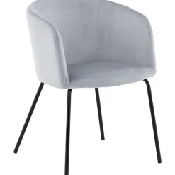 Stol i ljusgrå sammet