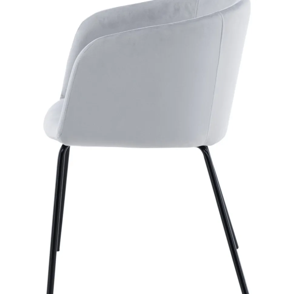 Stol i ljusgrå sammet