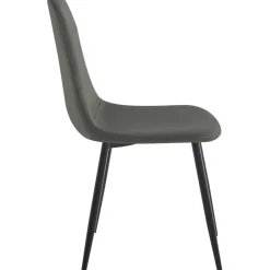 Stol i mörkgrå sammet med svarta ben