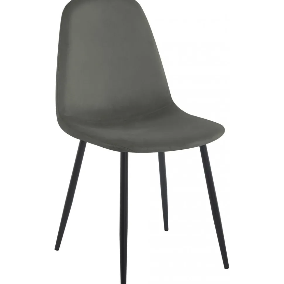 Stol i mörkgrå sammet med svarta ben + Fläckborttagare för möbler