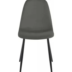 Stol i mörkgrå sammet med svarta ben + Fläckborttagare för möbler