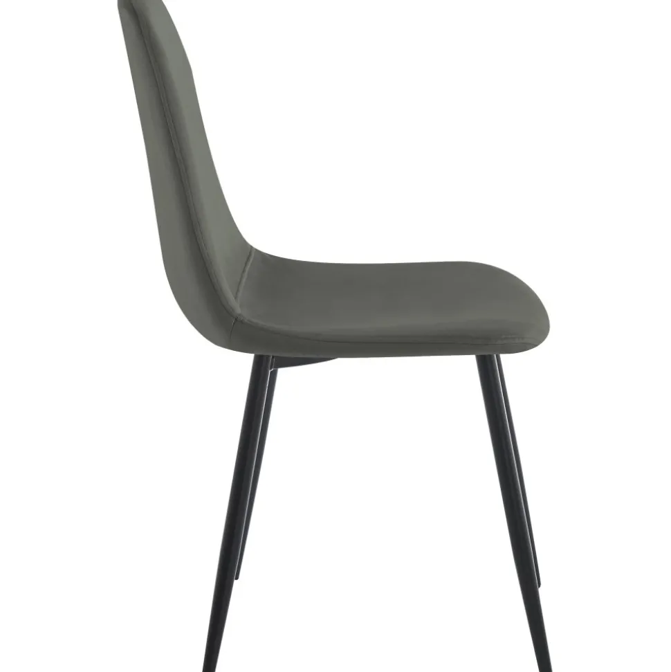 Stol i mörkgrå sammet med svarta ben + Fläckborttagare för möbler