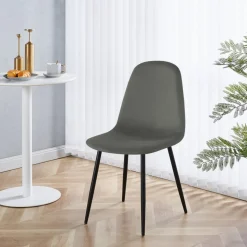 Stol i mörkgrå sammet med svarta ben + Fläckborttagare för möbler