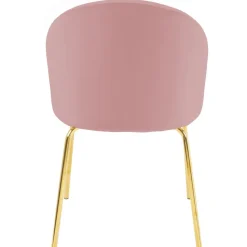 Stol i rosa sammet guldiga ben
