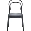 Stol i svart plast stapelbar