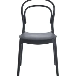 Stol i svart plast stapelbar